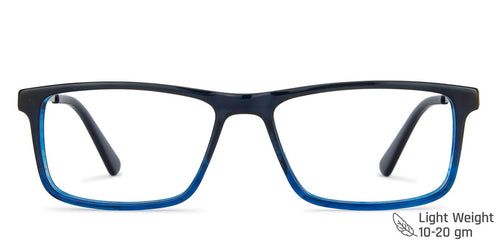 Blue Rectangle Full Rim Narrow Unisex Eyeglasses by Vincent Chase-143223