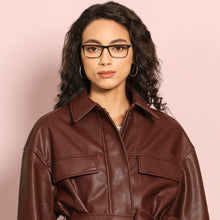 Load image into Gallery viewer, Grey Rectangle Full Rim Narrow Unisex Eyeglasses by Vincent Chase-143224