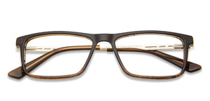 Brown Rectangle Full Rim Unisex Eyeglasses by Vincent Chase Computer Glasses-146371
