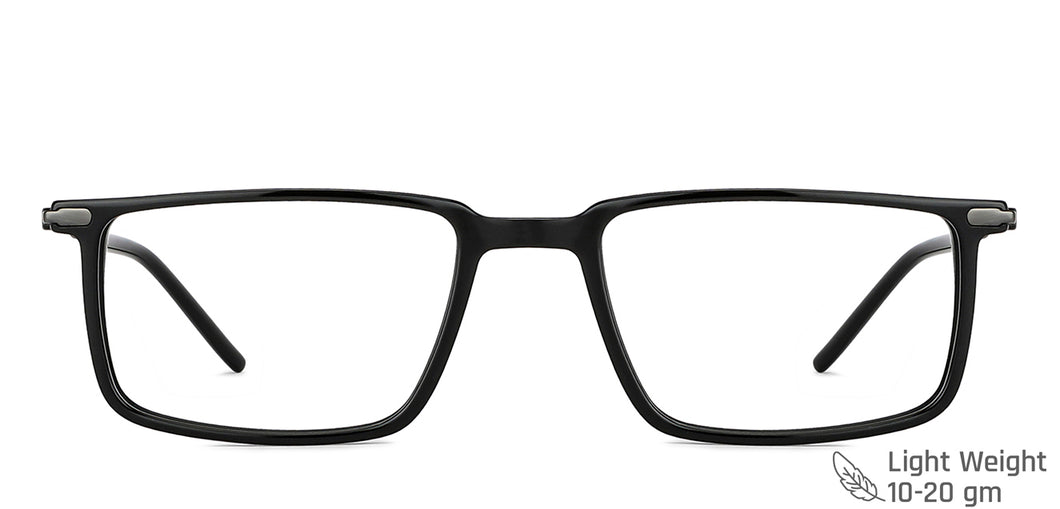 Black Rectangle Full Rim Unisex Eyeglasses by Vincent Chase VC-143233