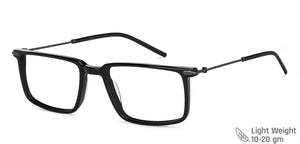 Black Rectangle Full Rim Unisex Eyeglasses by Vincent Chase VC-143233