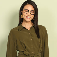 Load image into Gallery viewer, Black Geometric Full Rim Unisex Eyeglasses by Vincent Chase Computer Glasses-146955