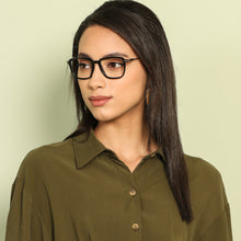 Load image into Gallery viewer, Black Geometric Full Rim Unisex Eyeglasses by Vincent Chase Computer Glasses-146955