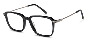 Black Geometric Full Rim Unisex Eyeglasses by Vincent Chase Computer Glasses-146955