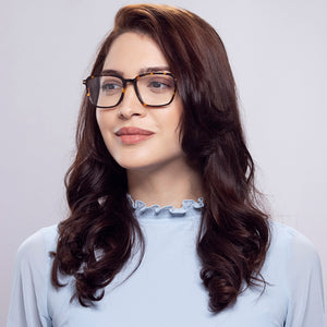 Tortoise Hexagonal Full Rim Wide Unisex Eyeglasses by Vincent Chase VC-143236