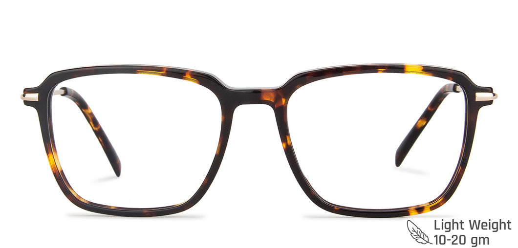 Tortoise Hexagonal Full Rim Wide Unisex Eyeglasses by Vincent Chase VC-143236