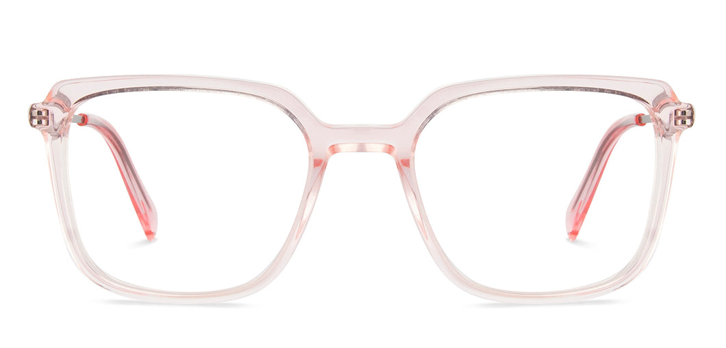 Pink Square Full Rim Narrow Women Eyeglasses by Vincent Chase-143241