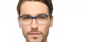 Blue Rectangle Full Rim Unisex Eyeglasses by Vincent Chase-209230