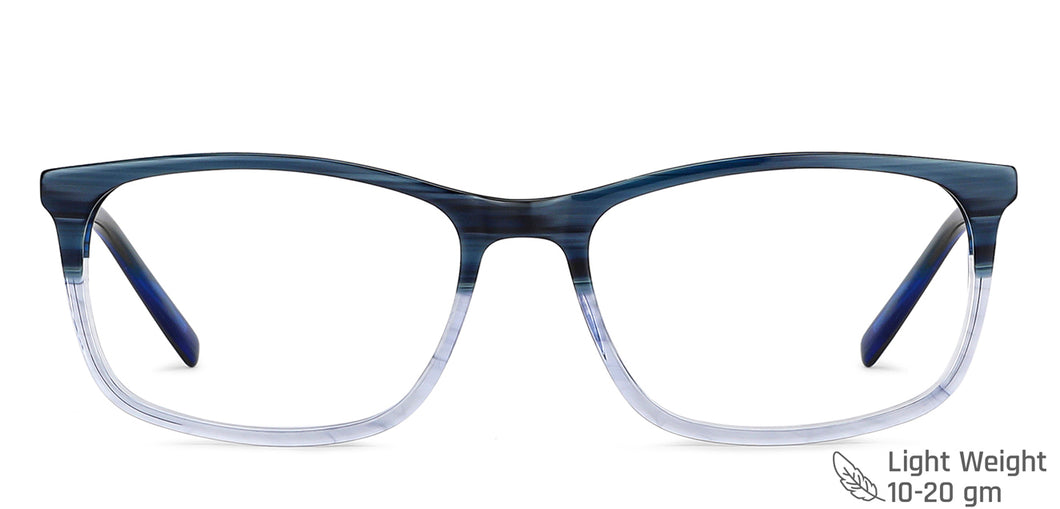 Blue Rectangle Full Rim Unisex Eyeglasses by Vincent Chase Computer Glasses-146965