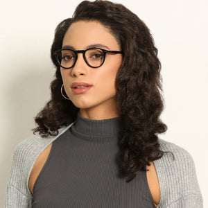 Black Round Full Rim Unisex Eyeglasses by Vincent Chase Computer Glasses-146375