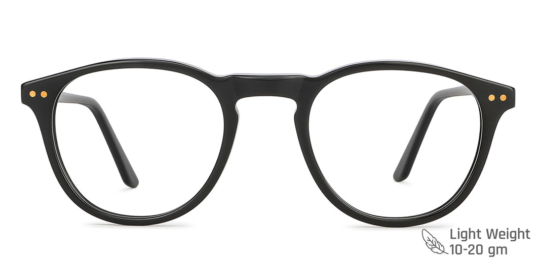 Black Round Full Rim Unisex Eyeglasses by Vincent Chase Computer Glasses-146375