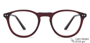 Red Round Full Rim Extra Narrow Unisex Eyeglasses by Vincent Chase-143438