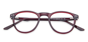 Red Round Full Rim Extra Narrow Unisex Eyeglasses by Vincent Chase-143438