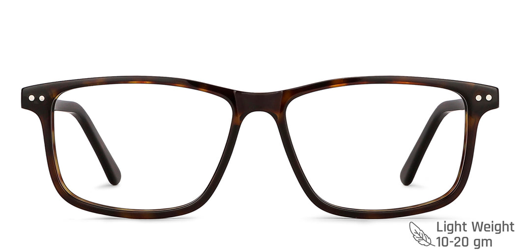 Tortoise Rectangle Full Rim Unisex Eyeglasses by Vincent Chase-143448