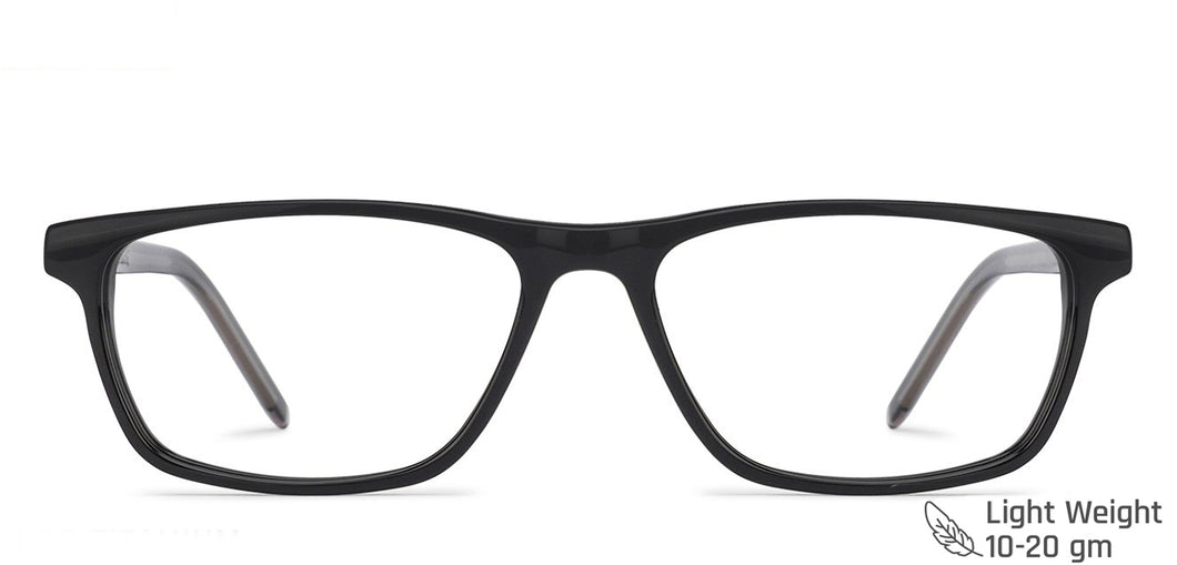 Black Rectangle Full Rim Unisex Eyeglasses by Vincent Chase VC-143457
