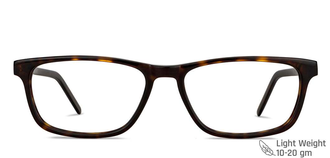 Tortoise Rectangle Full Rim Unisex Eyeglasses by Vincent Chase-150299