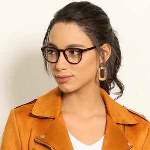 Brown Round Full Rim Narrow Unisex Eyeglasses by Vincent Chase-143711