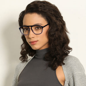 Blue Square Full Rim Unisex Eyeglasses by Vincent Chase Computer Glasses-147374