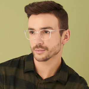 Transparent Square Full Rim Unisex Eyeglasses by Lenskart Blu-143904