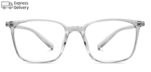 Transparent Square Full Rim Unisex Eyeglasses by Lenskart Blu-143904