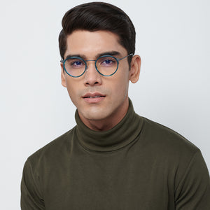 Grey Round Full Rim Unisex Eyeglasses by Lenskart Blu-143893