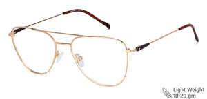 Gold Aviator Full Rim Unisex Eyeglasses by Vincent Chase Computer Glasses-148268