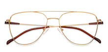Load image into Gallery viewer, Gold Aviator Full Rim Unisex Eyeglasses by Vincent Chase Computer Glasses-148268