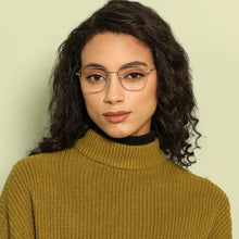 Load image into Gallery viewer, Gold Square Full Rim Medium Unisex Eyeglasses by Vincent Chase Online-145527