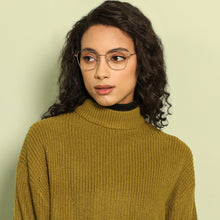 Load image into Gallery viewer, Gold Square Full Rim Medium Unisex Eyeglasses by Vincent Chase Online-145527