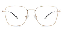 Load image into Gallery viewer, Gold Square Full Rim Medium Unisex Eyeglasses by Vincent Chase Online-145527