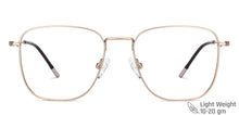 Load image into Gallery viewer, Gold Square Full Rim Unisex Eyeglasses by Vincent Chase Computer Glasses-147535