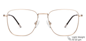Gold Square Full Rim Unisex Eyeglasses by Vincent Chase Computer Glasses-147535