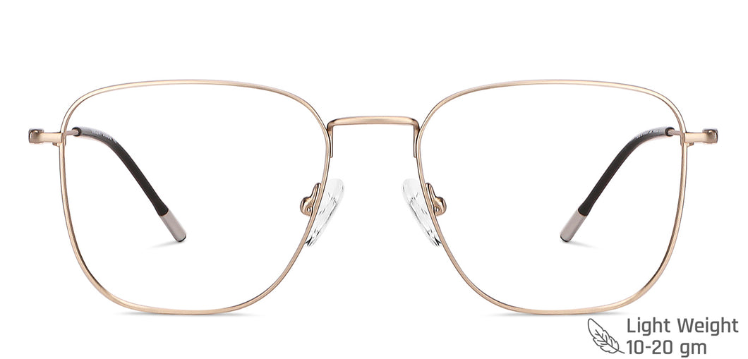 Gold Square Full Rim Unisex Eyeglasses by Vincent Chase Computer Glasses-147535