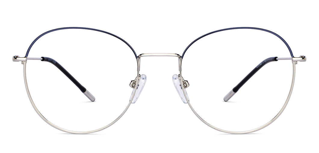 Silver Round Full Rim Unisex Eyeglasses by Vincent Chase-150626