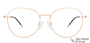 Rose Gold Round Full Rim Unisex Eyeglasses by Vincent Chase Computer Glasses-147538