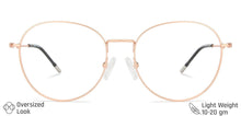 Load image into Gallery viewer, Rose Gold Round Full Rim Narrow Unisex Eyeglasses by Vincent Chase-145539