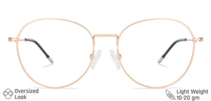 Rose Gold Round Full Rim Narrow Unisex Eyeglasses by Vincent Chase-145539