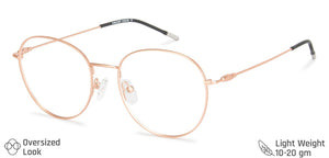 Rose Gold Round Full Rim Narrow Unisex Eyeglasses by Vincent Chase-145539