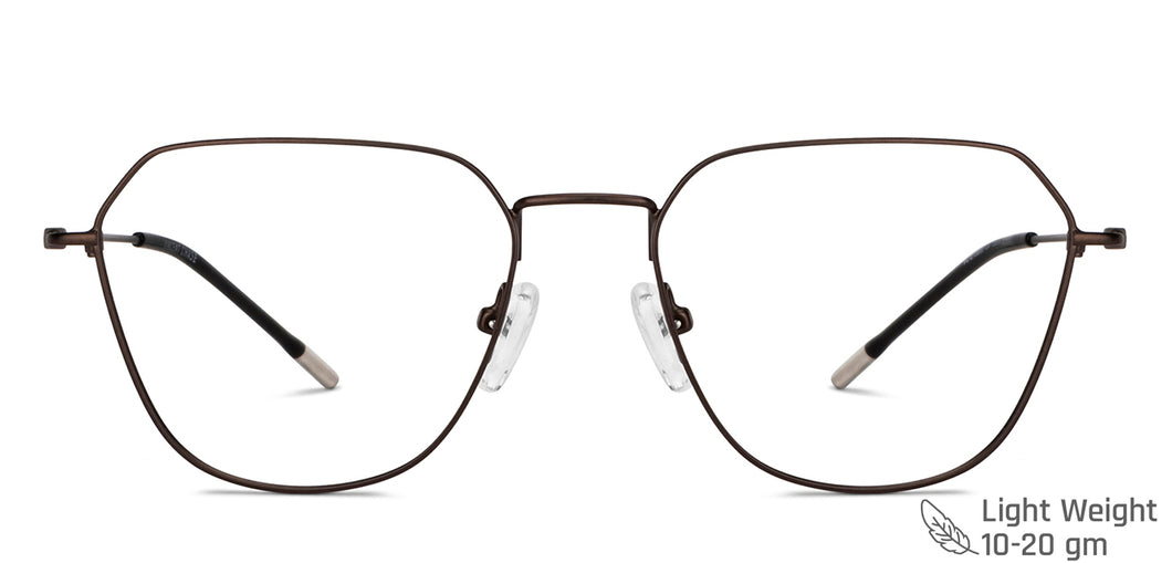 Brown Geometric Full Rim Unisex Eyeglasses by Vincent Chase-201834