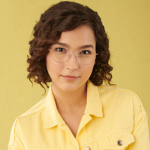 Rose Gold Hexagonal Full Rim Medium Unisex Eyeglasses by Vincent Chase-145544