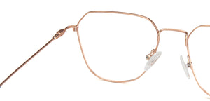 Rose Gold Hexagonal Full Rim Medium Unisex Eyeglasses by Vincent Chase-145544