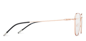 Rose Gold Hexagonal Full Rim Medium Unisex Eyeglasses by Vincent Chase-145544