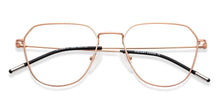 Load image into Gallery viewer, Rose Gold Hexagonal Full Rim Medium Unisex Eyeglasses by Vincent Chase-145544