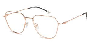 Rose Gold Hexagonal Full Rim Medium Unisex Eyeglasses by Vincent Chase-145544