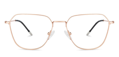 Rose Gold Hexagonal Full Rim Medium Unisex Eyeglasses by Vincent Chase-145544