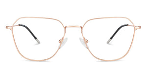 Rose Gold Hexagonal Full Rim Medium Unisex Eyeglasses by Vincent Chase-145544