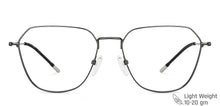 Load image into Gallery viewer, Gunmetal Geometric Full Rim Unisex Eyeglasses by Vincent Chase VC-203275