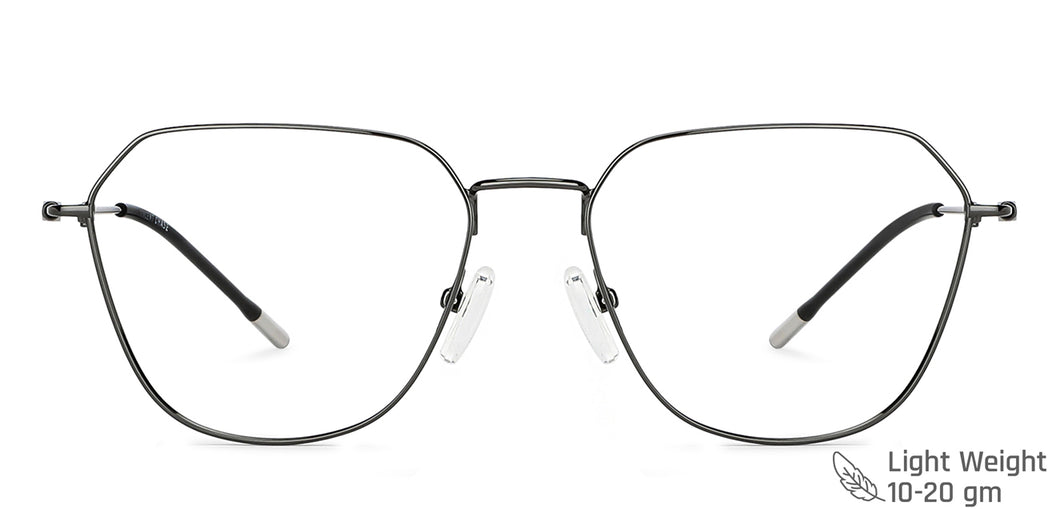 Gunmetal Geometric Full Rim Unisex Eyeglasses by Vincent Chase VC-203275
