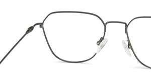 Gunmetal Hexagonal Full Rim Medium Unisex Eyeglasses by Vincent Chase-145545