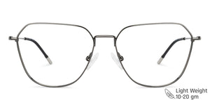 Gunmetal Hexagonal Full Rim Medium Unisex Eyeglasses by Vincent Chase-145545